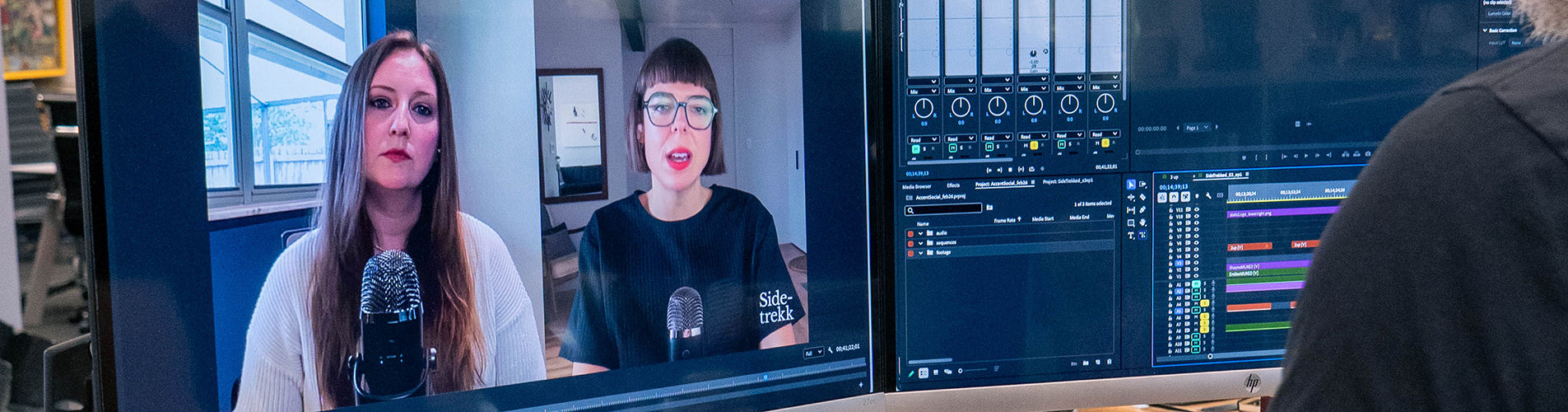 Shayne and Emilee recording the Sidetrekked Podcast