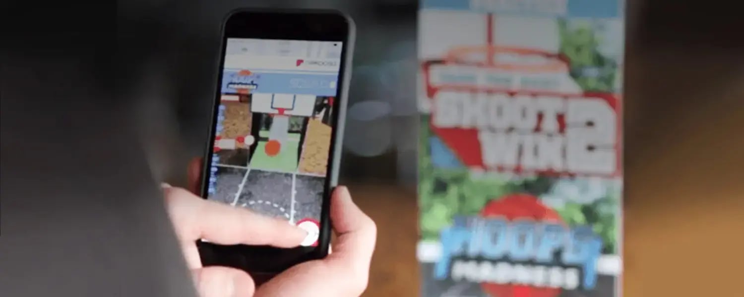 An AR game on a phone
