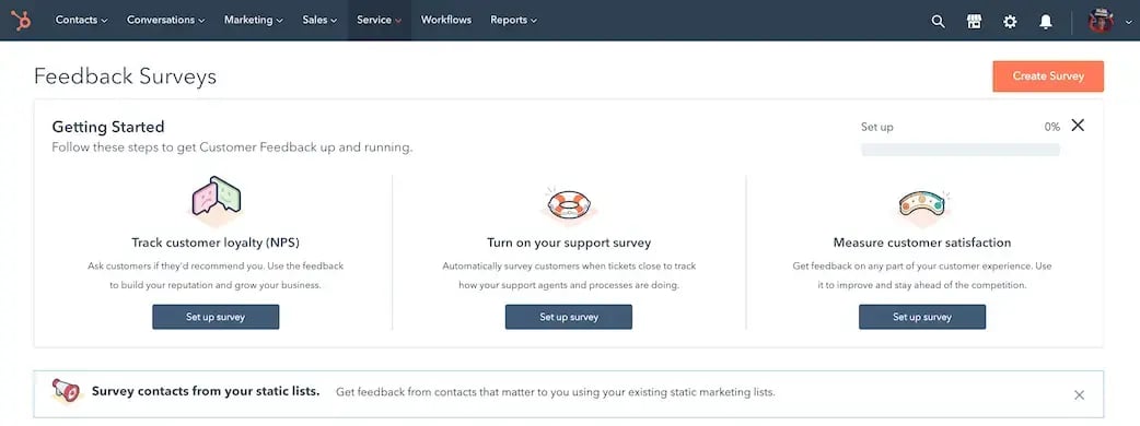 HubSpot survey