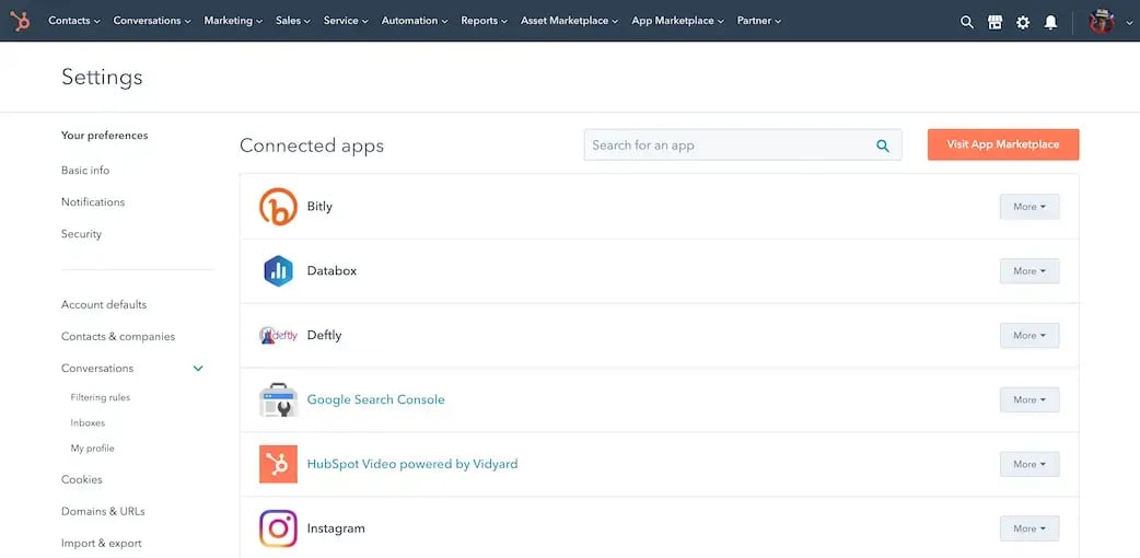 HubSpot app integrations