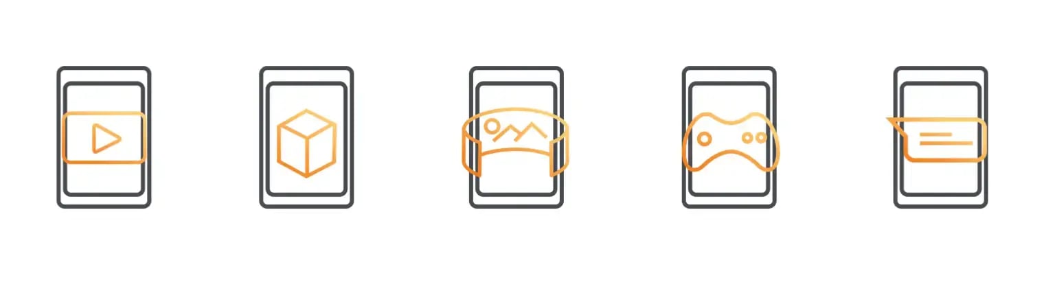 Icons of each type of AR