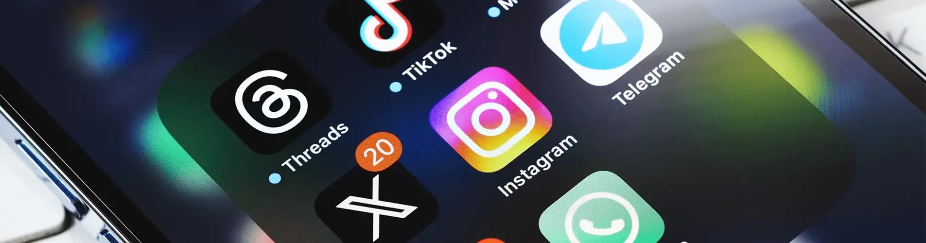 A smartphone displaying social media apps