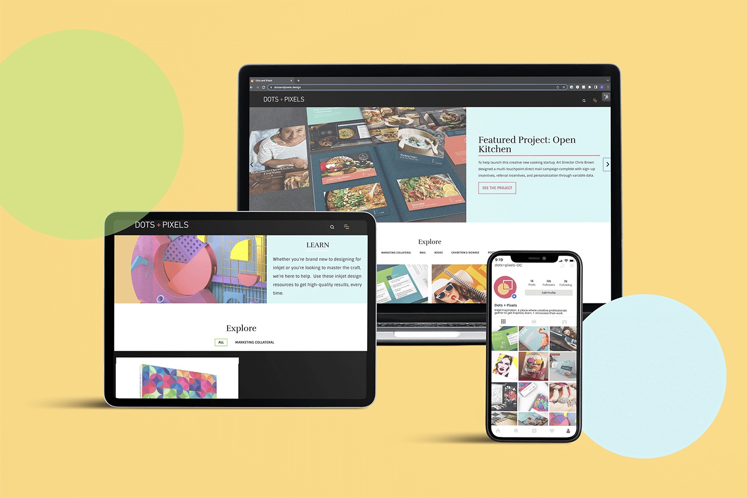 Dots + Pixels Responsive Interface
