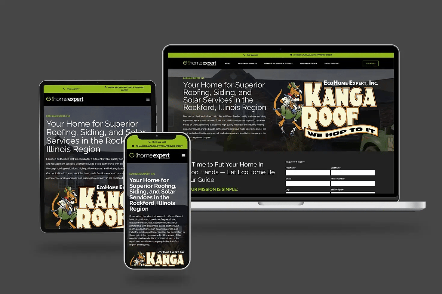 EcoHome website responsiveness