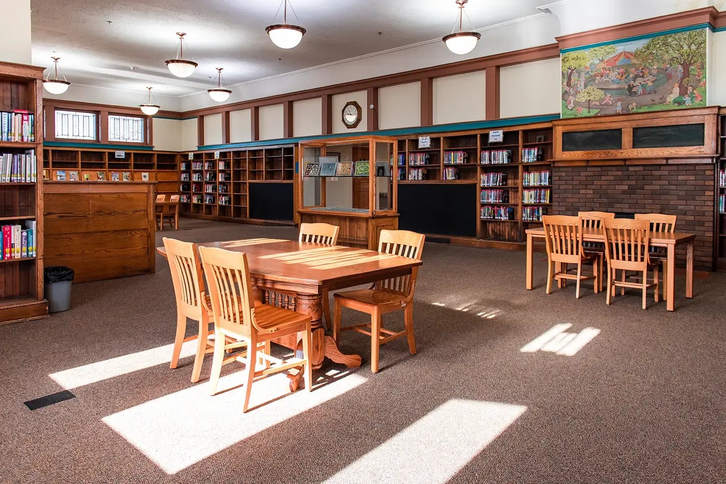 An interior shot of the library