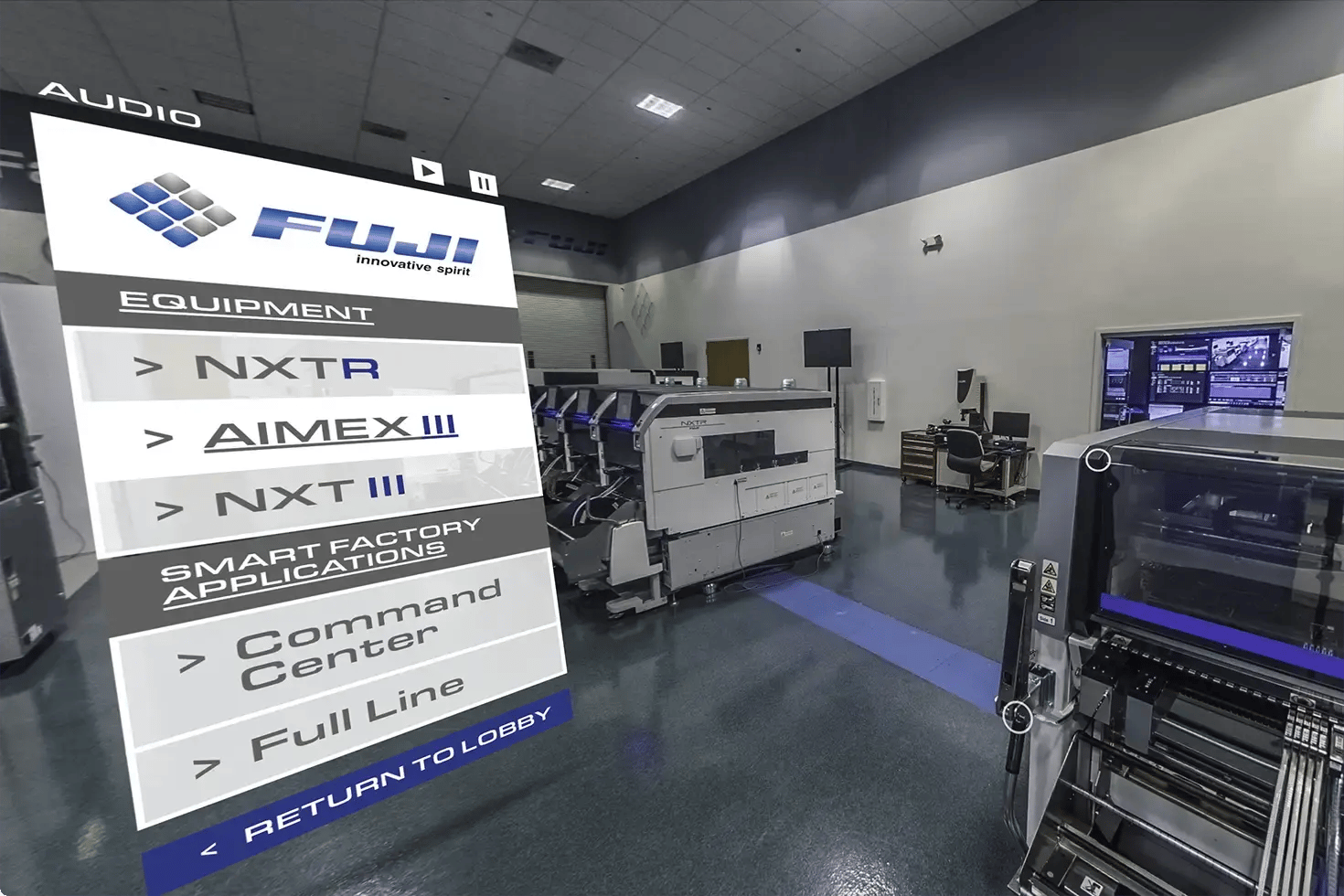 Navigation display within a virtual reality experience.