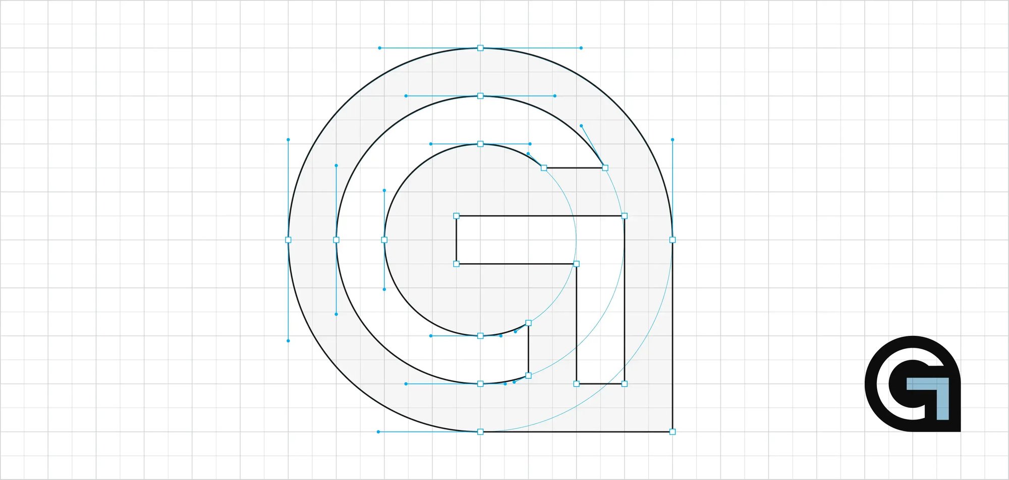 G logomark blueprint
