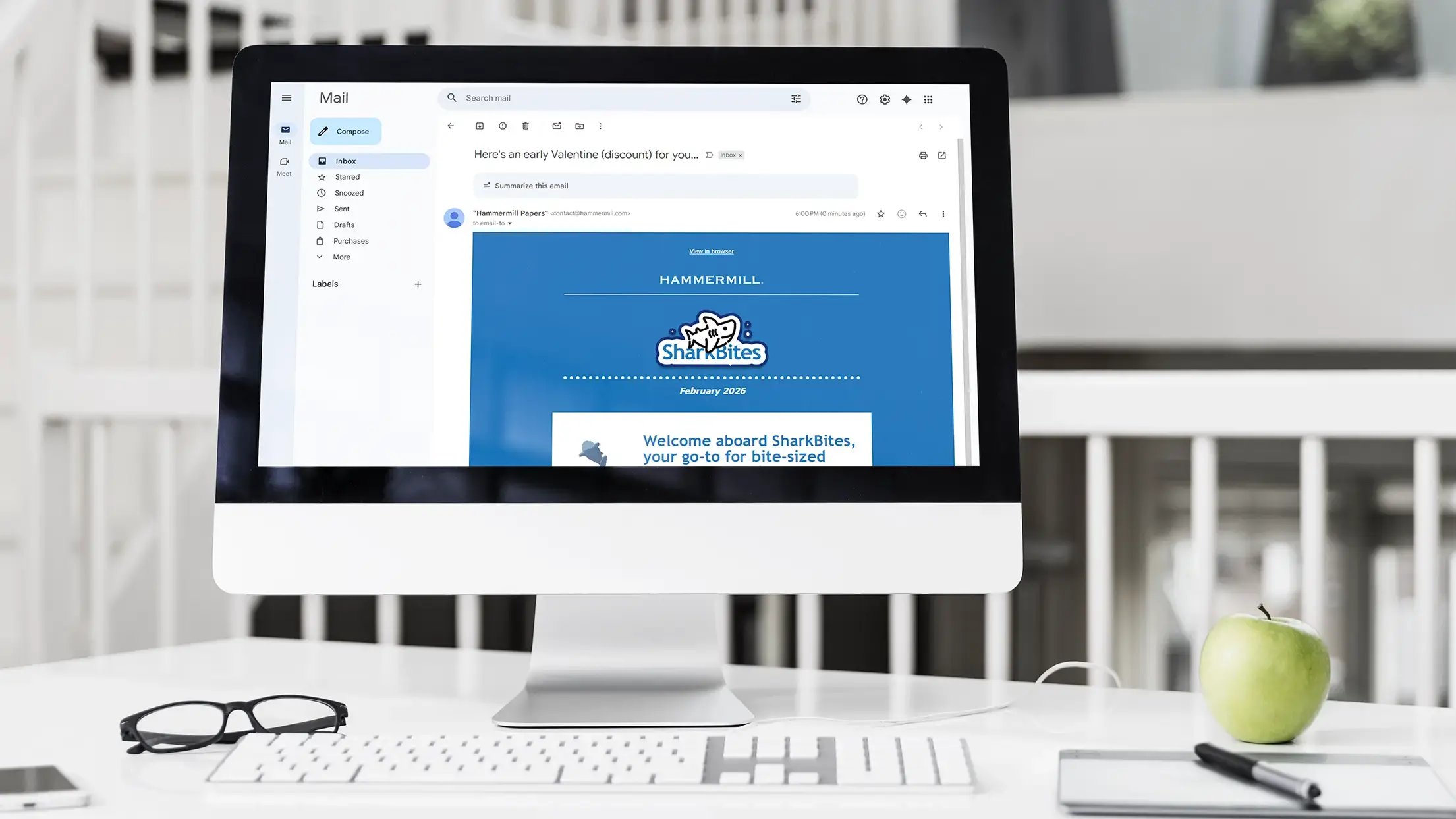 Hammermill email newsletter on computer monitor Hammermill email newsletter on computer monitor
