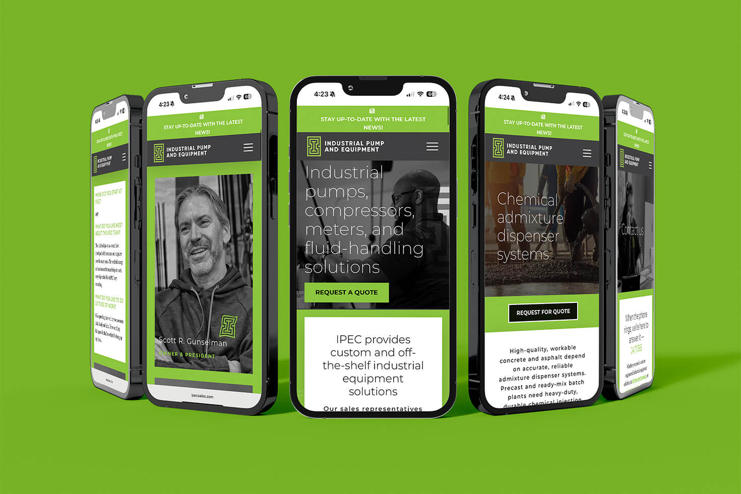 IPEC website iPhone user interface IPEC website iPhone user interface
