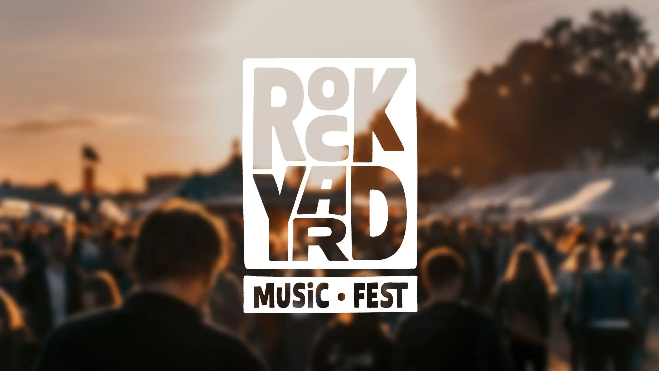 A bold white “RockYard MUSIC • FEST” logo overlays a softly blurred outdoor festival crowd at sunset, evoking a warm, lively concert atmosphere. A bold white “RockYard MUSIC • FEST” logo overlays a softly blurred outdoor festival crowd at sunset, evoking a warm, lively concert atmosphere.