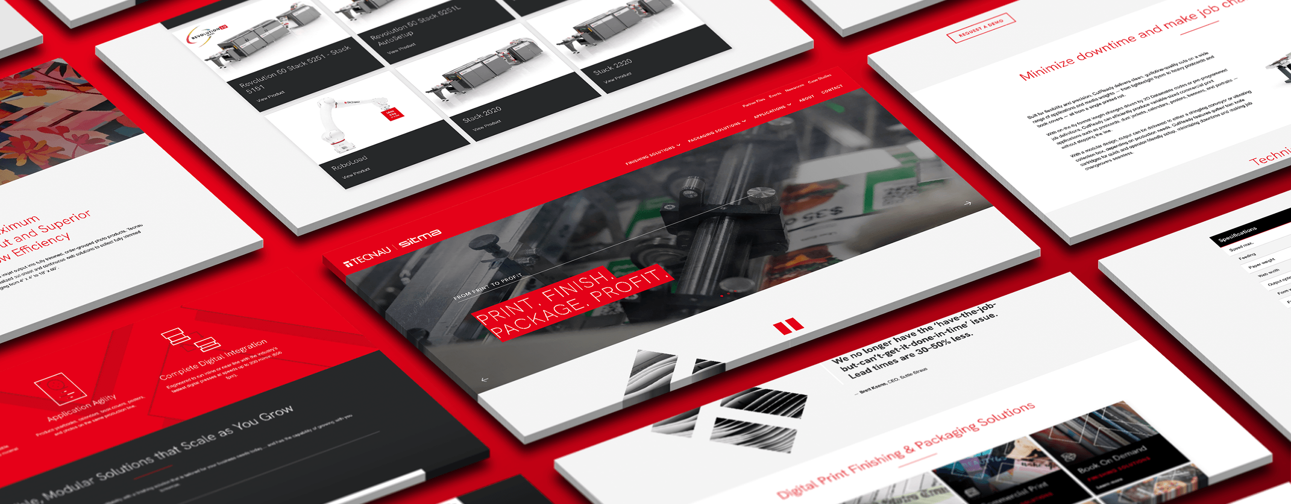 Website pages from the company Tecnau Website pages from the company Tecnau