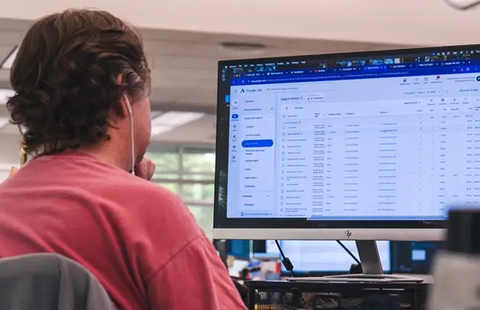 computer screen showing google ads manager