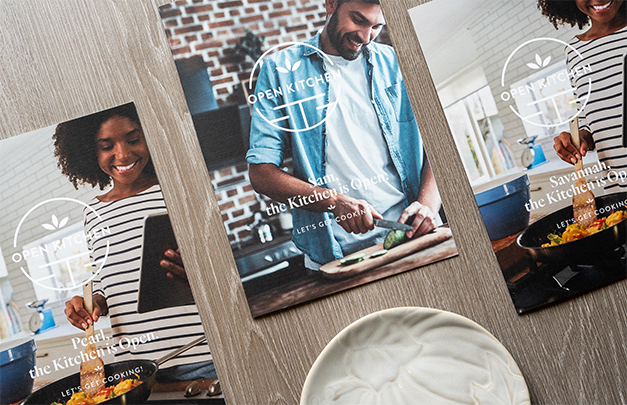 Image of print catalog on a coffee table