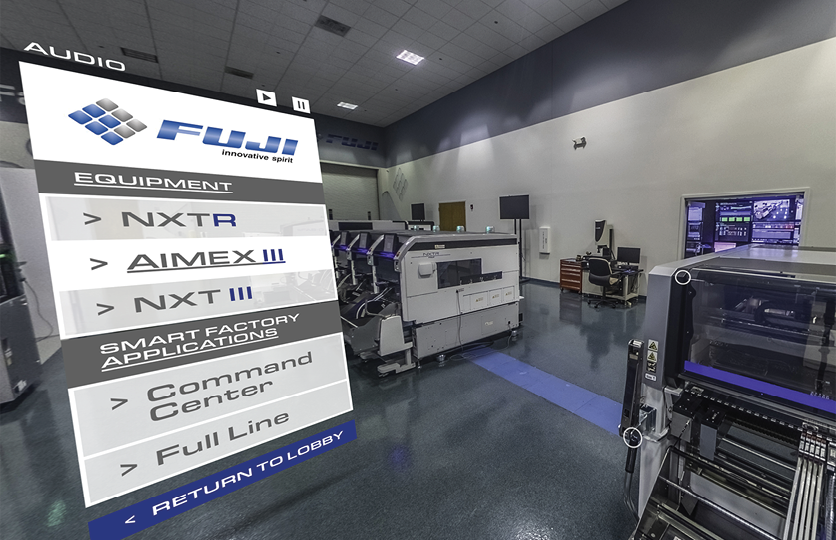 View of the Trekk-created Fuji America virtual showroom