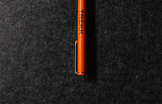 Trekk pen on black background 